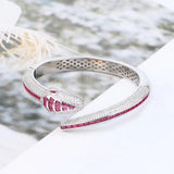 Designer Collection Rectangle Zircon Diamonds Gold Color Snake Serpent Snakelike Open Bangle Bracelet Ladies Watches