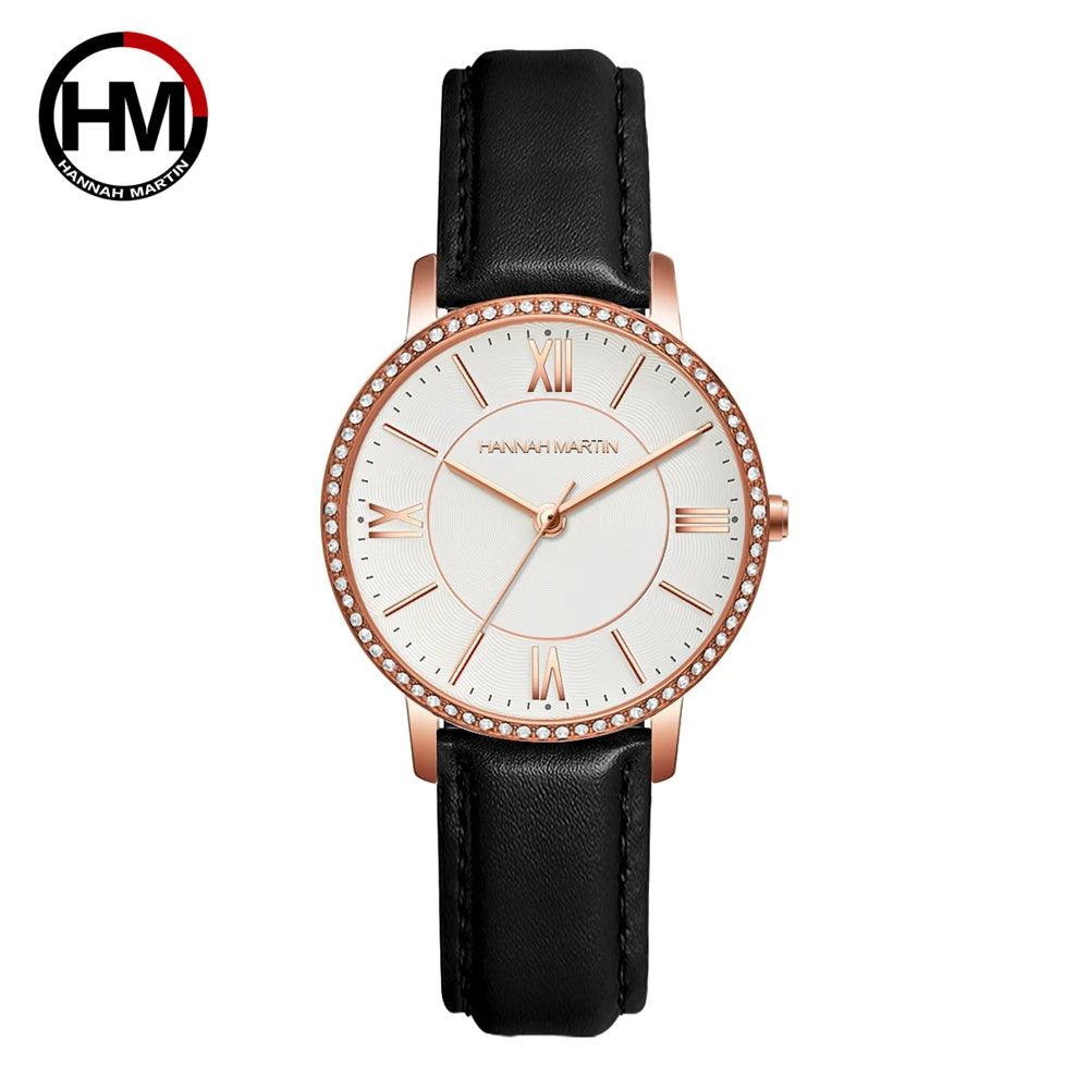 New Elegant Luxury Zircon Diamonds Quartz Movement 34mm Stainless Steel Mesh Leather Strap Casual Fashion Wristwatch