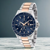 Original Luxury Maserati Men's Watch SFIDA Challenge Series Luxury Business Trendy Black Gold Steel Belt Watch