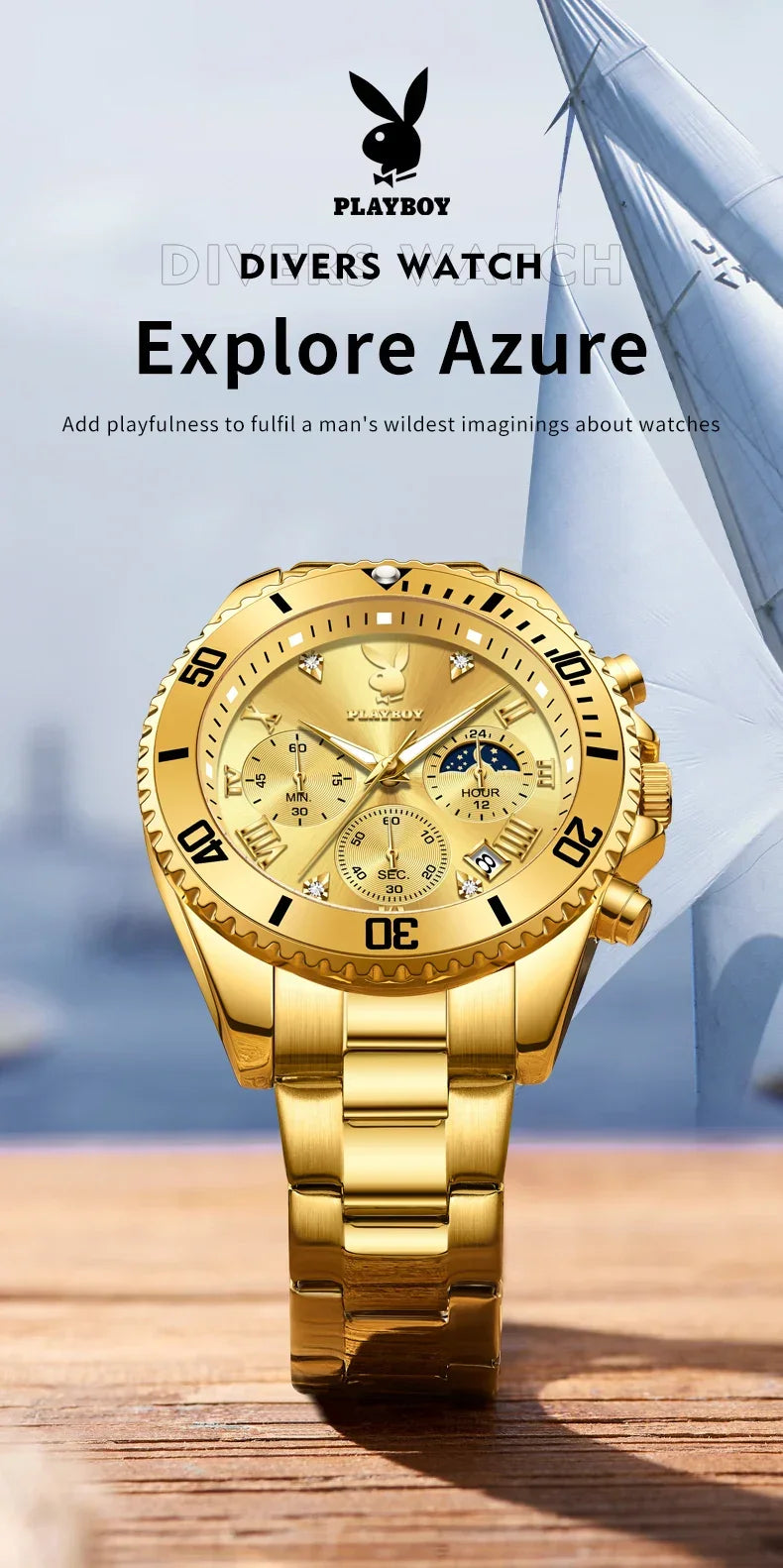 PLAYBOY High Quality Multifunction Best Selling Original Luxury Waterproof Fashion Business Quartz Wrist Watches