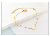 Elegant White Shell Charm Bracelet For Women - Hollow Flower Chain Stainless Steel Luxury Jewellery  - The Jewellery Supermarket