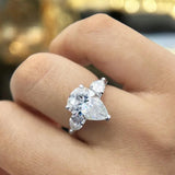 Waterdrop Shape GRA Certified 1-4CT Pear Cut 925 Sterling Silver Moissanite Diamonds Wedding Engagement Rings