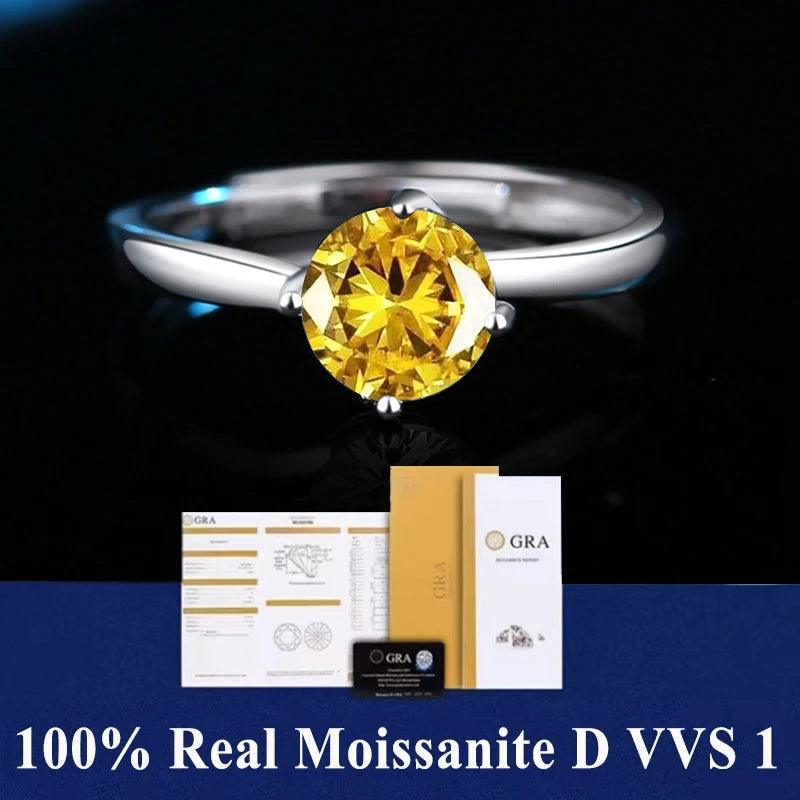 Awesome 100% Real Moissanite Ring  D Colour VVS1 Adjustable Size S925 Silver GRA Certificate Wedding Rings for Women