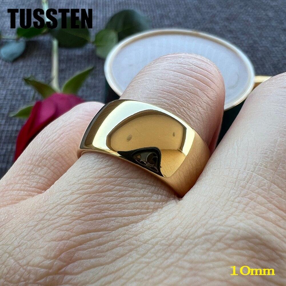 New Arrival 10MM Domed PolishedWhite Tungsten Men's Comfort Fit Fashion Wedding Engagement Rings - The Jewellery Supermarket