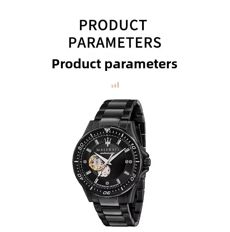 Maserati Hollowed Out automatic Mechanical Watch Europe and the United States Big Dial Leisure Business Wrist Watch