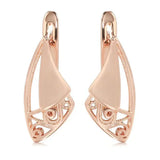 New Luxury Rolled Rose Gold of 14-Karat Purity Vintage Style Geometric Earrings - Trendy Exquisite Jewellery