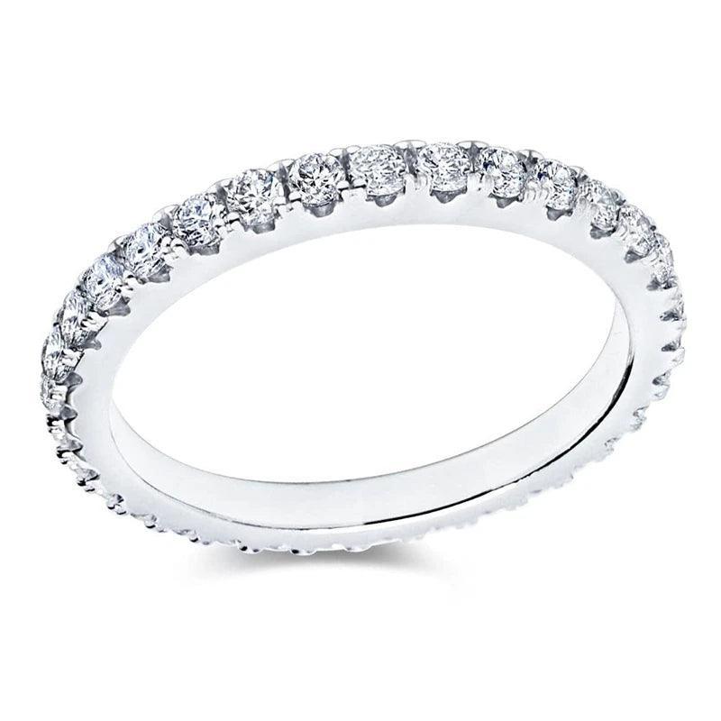 Alluring 2mm D Color Moissanite Diamonds Wedding Engagement Eternity Rings - 925 Sterling Silver Rings For Women - The Jewellery Supermarket