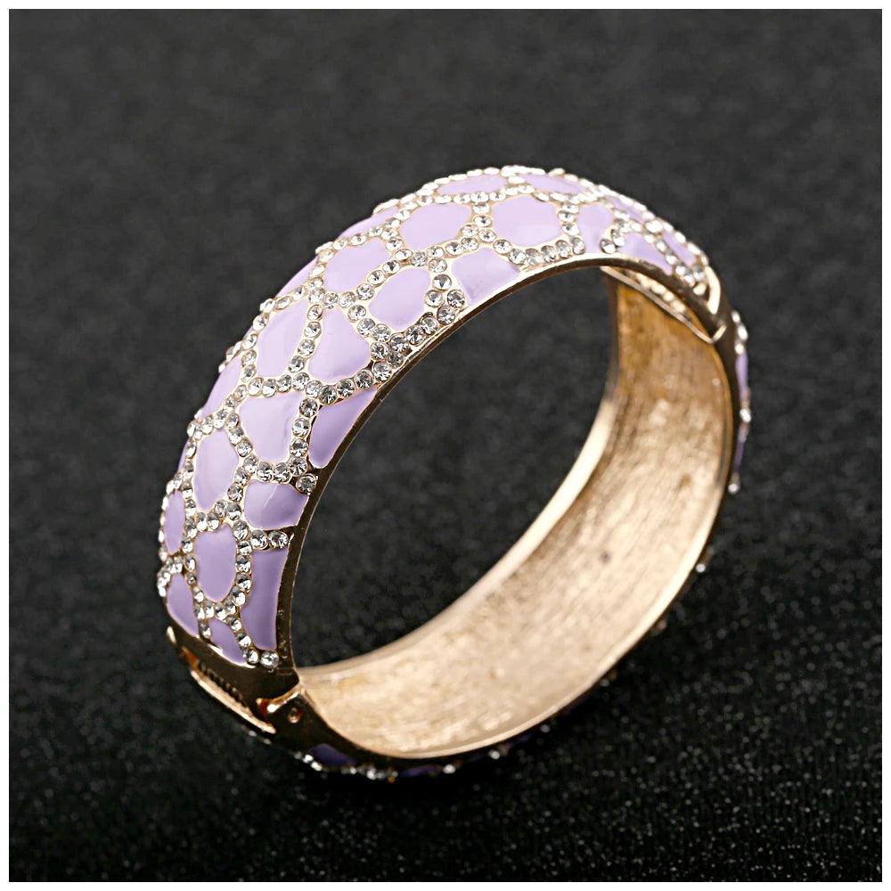 New Arrival Lady's Enameled Colorful Rhinestones Fashion Bracelet - Chunky Bangle Women Costume Statement Jewellery - The Jewellery Supermarket