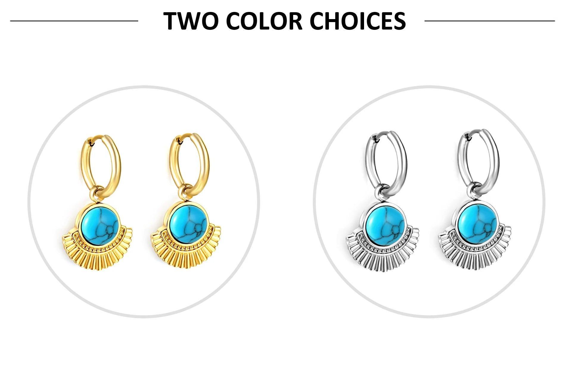 Stainless Steel Geometric White Shell Heart Round Square Shape Bee Moon Crown Hoop Earrings For Women, Girls - The Jewellery Supermarket