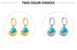 Stainless Steel Geometric White Shell Heart Round Square Shape Bee Moon Crown Hoop Earrings For Women, Girls - The Jewellery Supermarket