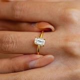 Terrific 1Carat Princess Cut Moissanite Solitaire Diamond Rings Silver 18K Gold Plated Wedding Engagement Jewellery