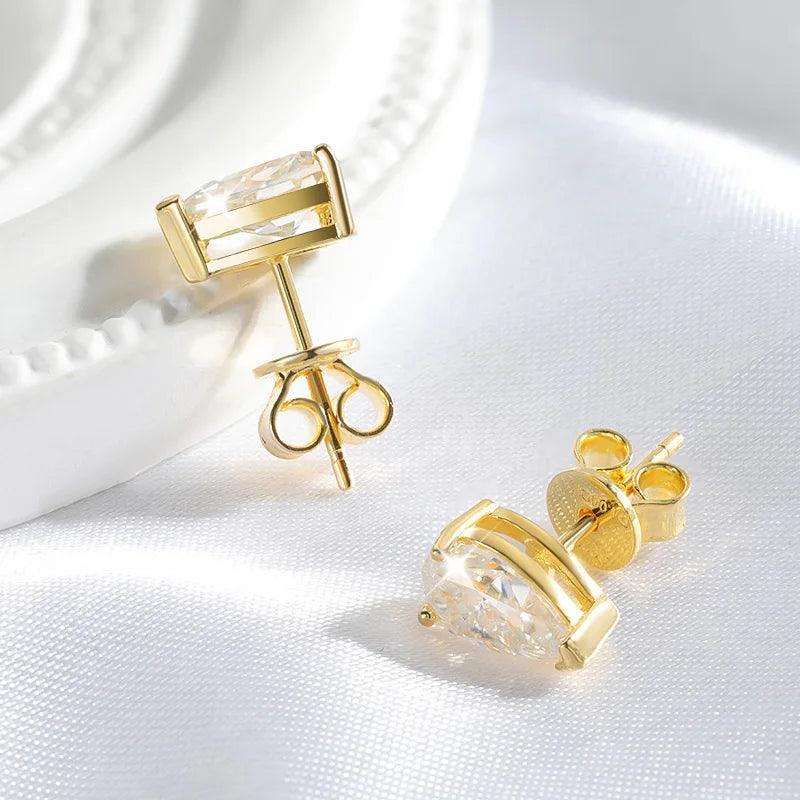 Awesome 1CT 2CT 4CT Pear Cut Moissanite Diamonds Stud Earrings for Women - Sparkling Solitaire Fine Jewellery - The Jewellery Supermarket