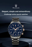Original Luxury Maserati Men's Watch SFIDA Challenge Series Luxury Business Trendy Black Gold Steel Belt Watch