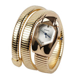 New Luxury Brand Unique Design Dial Snake Shape Zircon Diamonds, Ladies Gold Iced Out Analog Quartz Ladies Watches