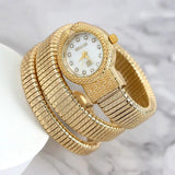 New Arrival Luxury Trendy Snake Design Winding Quartz Watches for Women - Fashion Bangle Bracelet Dress Watches