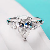 Waterdrop Shape GRA Certified 1-4CT Pear Cut 925 Sterling Silver Moissanite Diamonds Wedding Engagement Rings