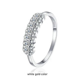 Champagne and White Colour Full Moissanite Diamonds Rings for Women 925 Sterling Silver Wedding Engagement Jewellery