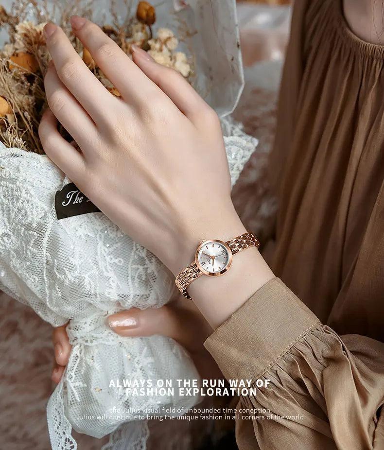 New 20mm Mini Gold Quartz Women's Watch - Fashion Lady Small Bracelet Chain Simple Ladies Watch - The Jewellery Supermarket