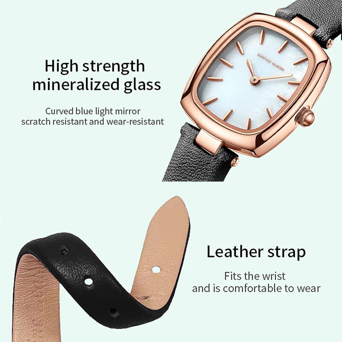 New Elegant Womens Top Brand Watch Original Leather Rose Gold Tone 3Bar Waterproof Fashion Quartz Watches for Women