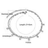 Double Layer Coin Disc Pendant Anklets - Gold Colour Stainless Steel Anti-allergic Rope Chain Jewellery - The Jewellery Supermarket