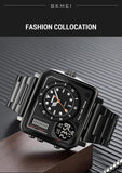 Trendsetter Casual 2 Display Chrono Hipster Waterproof Steel Bracelet Back Light Analog Digital Sport Watches - The Jewellery Supermarket