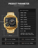 Trendsetter Casual 2 Display Chrono Hipster Waterproof Steel Bracelet Back Light Analog Digital Sport Watches - The Jewellery Supermarket