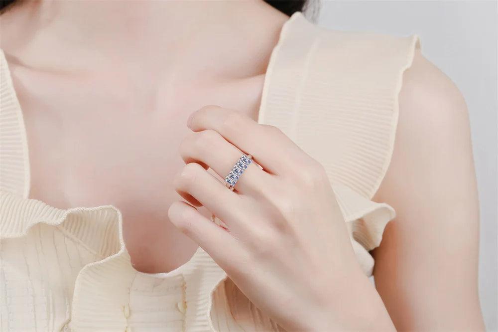 .5CT Total Emerald Cut High Quality Moissanite Diamonds Half Eternity Anniversary - Luxury Jewellery
