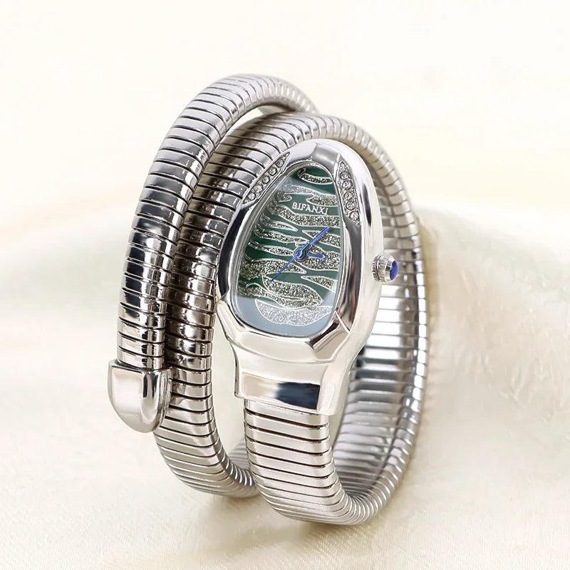 Classic Unique Snake Head  Fashion Retro Style Luxury Cubic Diamonds Bling Women's Watches - Ideal Gifts