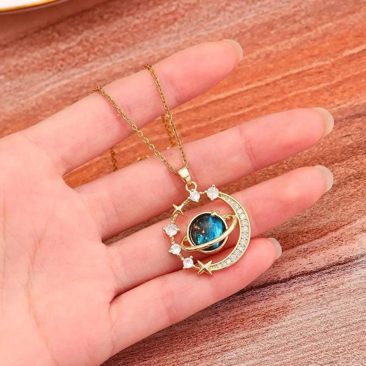 New Arrival Delicate and Beautiful Starry Pendant Necklace With Micro-Inlaid AAA Zirconium Crsytals - Luxury Pendant