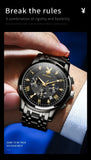 PLAYBOY Fashion Luxury Multifunction Original Waterproof Stainless Steel High Quality Quartz Watch for Men