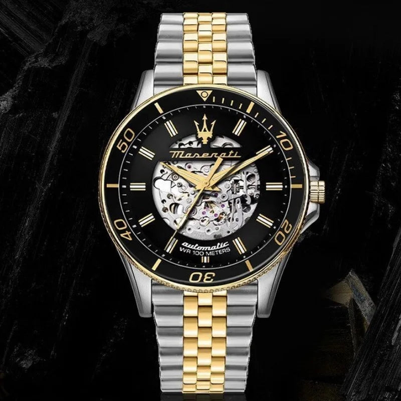 Maserati Sports Watch Men's Hollow Automatic Mechanical Fashion Perspective of European and American Watches