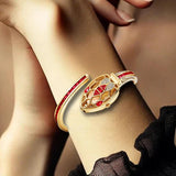 Luxurious Casual Style Honeycomb Case One Piece Women's Steel Band Snake-Shaped Snake Body Red Eye Quartz Watch