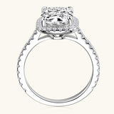 Excellent GRA Certified 4CT Cushion Cut Moissanite Diamond Ring for Women Sterling Silver Wedding Fine Jewellery