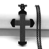 Catholic Cross Stainless Steel Jesus Christ Amulet Necklace - Gold Colour Chain Christian Necklaces Jewellery - The Jewellery Supermarket