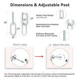 Trendy 14KGP Moissanite Diamonds 0.3CT D Color Paperclip Link Silver Huggie Hoop Earrings Fine Jewellery - The Jewellery Supermarket