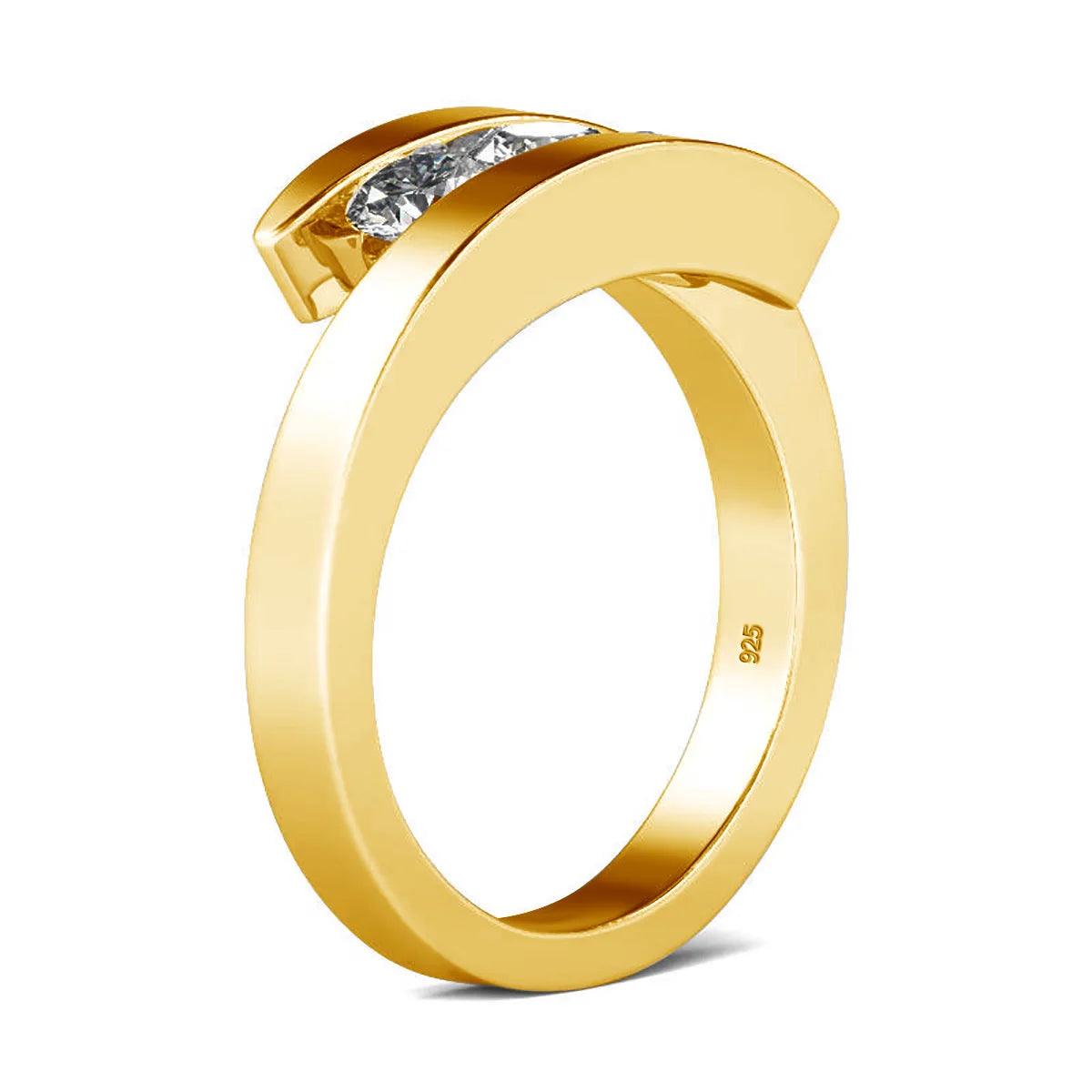 Superb 3 Stone Moissanite Diamonds Rings For Woman With Certificate Luxury 925 Silver Engagement Wedding Jewellery