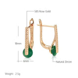 New 14K Rolled Rose Gold AAA Emerald Zircon Crystals Luxury Round Crystal Earrings For Women -  Fine Jewellery