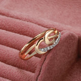 Fine Wedding Jewellery Fashion Luxury 14K Filled Rose Gold Micro-wax Inlay AAA Zircon Diamonds Ring