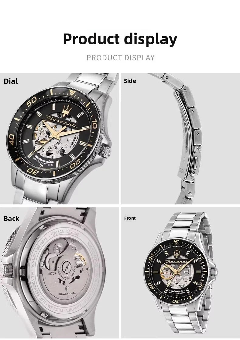 Maserati Hollowed Out automatic Mechanical Watch Europe and the United States Big Dial Leisure Business Wrist Watch