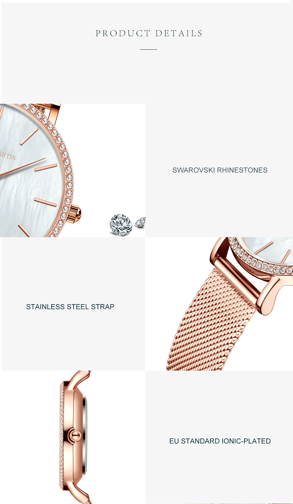 Luxury Elegant Women Watch Rhinestone Stainless Steel Fashion Japanese Quartz Movement Waterproof Ladies Wristwatches