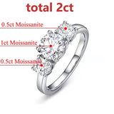 Wonderful 5 Stones Sparkling 18KGP 3.6CT All Moissanite Diamonds Rings Wedding Engagement Sterling Silver Jewellery