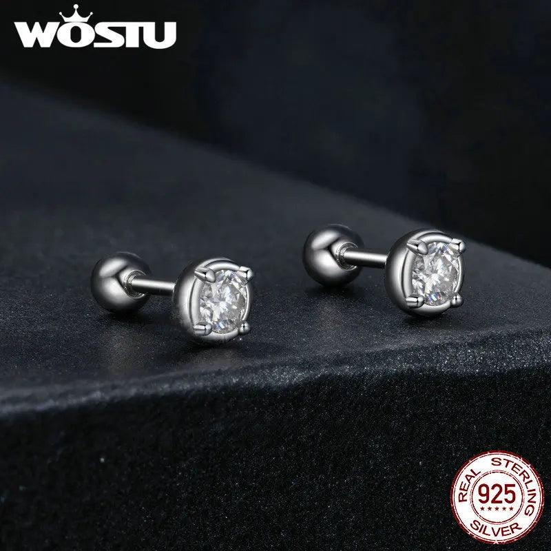 Lovely Round 0.1 CT Moissanite Diamonds Stud Earrings For Women - Sterling Silver Original Moissanite Fine Jewellery - The Jewellery Supermarket