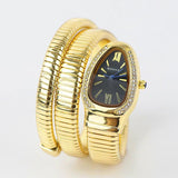 Classic Snake Shape Zircon Diamonds Quartz Watches for Women's Fashionable Elegant High Grade Women's Watches