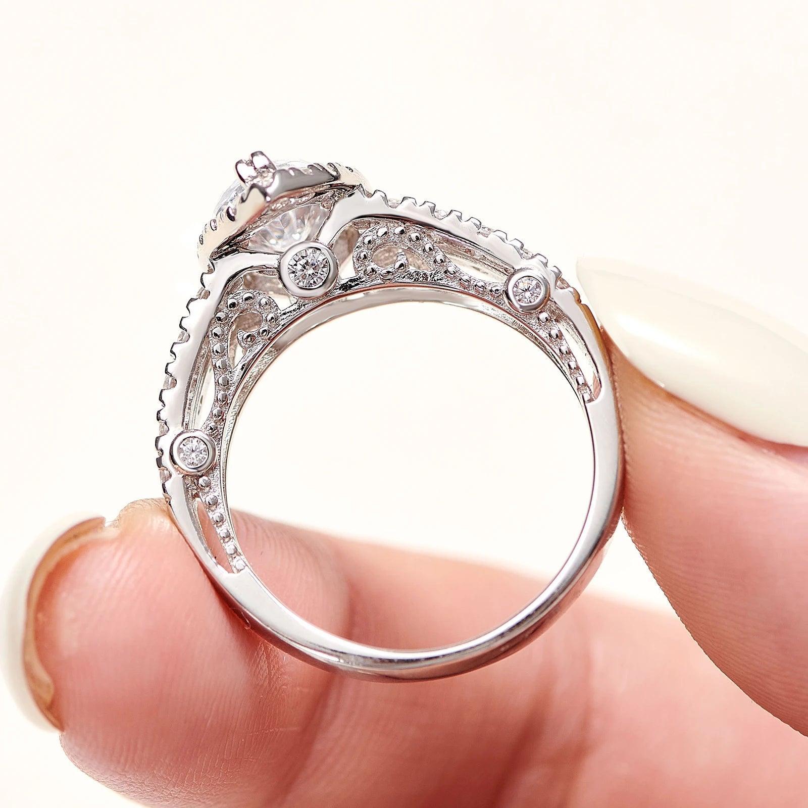 Amazing Marquise or Emerald Cut AAAAA Quality High Carbon Lab Created Diamond Luxury Ring Sets for Women - The Jewellery Supermarket