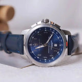 New Maserati Watch Men's Dial Simple Quartz Classic Business Blue Leather Strap Three-eye Timing waterproof  Watch