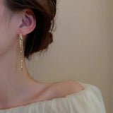 Fashion Statement Long Gold Plated Bling Tassel Earrings For Women and Girls - Stainless Steel Daily Fashion Jewellery - The Jewellery Supermarket