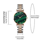 New Design Elegant Green Malachite Dial Ladies Watches Japanese Quartz Movement Stainless Steel Strap Waterproof Watches