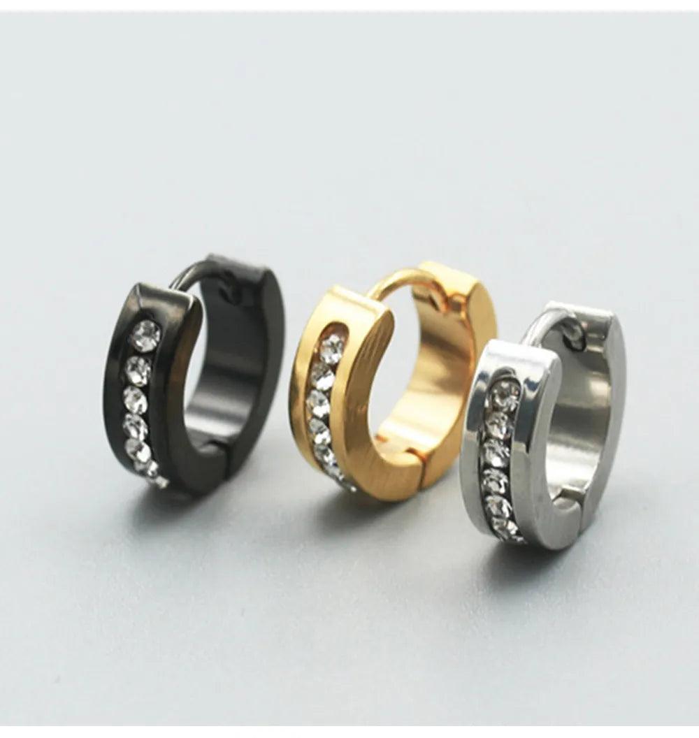 New Stainless Steel Cubic Zirconia Hoops Earrings for Women and Girls - Silver Colour Crystal Fashion Earrings - The Jewellery Supermarket