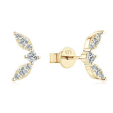 Minimalist Leaf-shape D Colour VVS1 Moissanite Diamonds Silver Earrings For Women Party Daily Fine Jewellery - The Jewellery Supermarket
