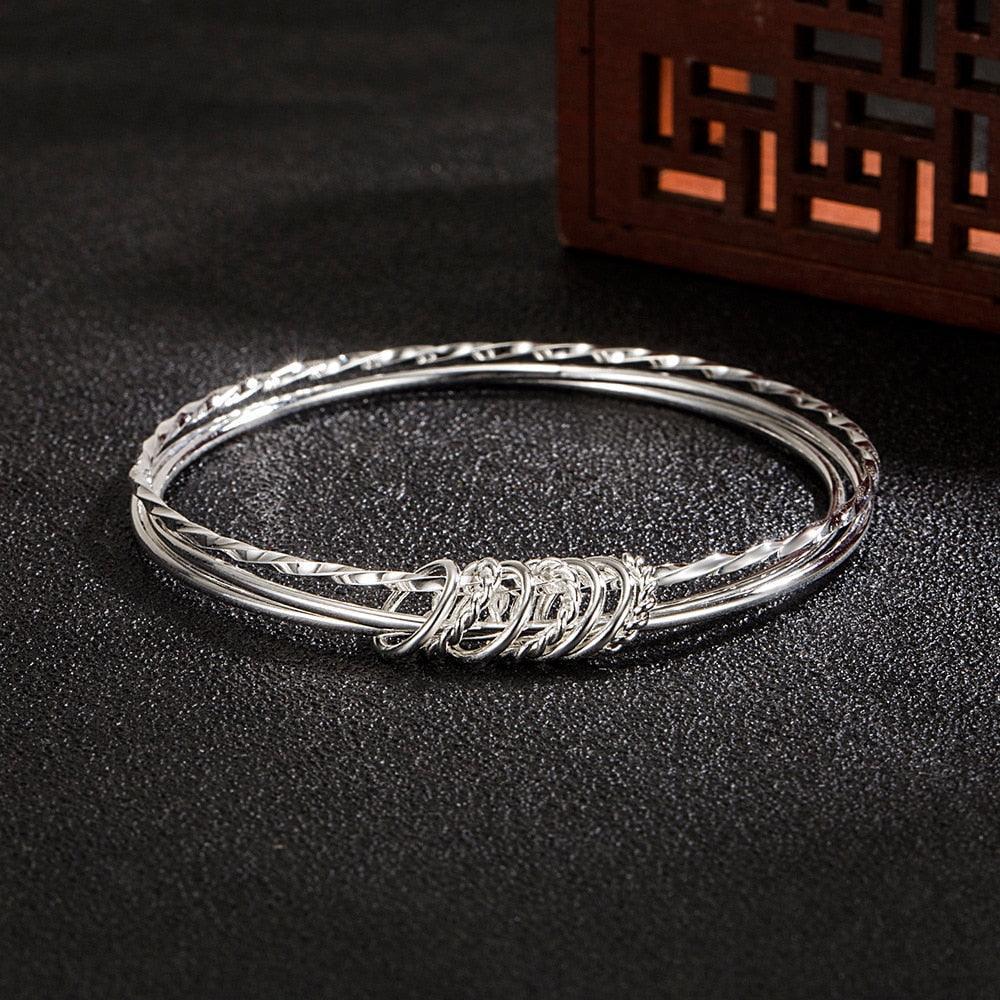 Fashion 925 Sterling Silver Lucky Beads charm Bangles For Women - Charm Bracelets Luxury Designer Jewellery - The Jewellery Supermarket